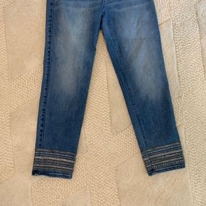 WHBM beaded cropped jeans